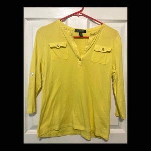 Lauren Ralph Lauren Yellow 3/4 Sleeve top “PL”